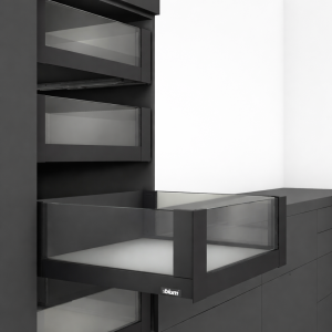 LEGRABOX FREE ALTO (C) NEGRO CARBON 500 MM 70 KG BLUMOTION INTERNO + VIDRIO ALTO