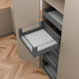 MERIVOBOX ALTO (E ) GRIS ORION 500 MM 40 KG BLUMOTION INTERNO BOXCOVER + VIDRIO ALTO