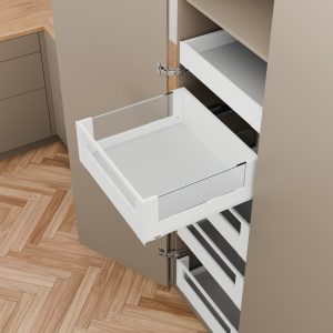 MERIVOBOX ALTO (E ) BLANCO 500 MM 40 KG BLUMOTION INTERNO BOXCOVER + GUARDACUERPO