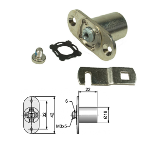 CERRADURA CAJON SENCILLO KIT PLATA Y NEGRO