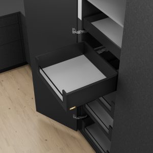 MYLEGRABOX PURE ALTO (C) EDICION ESPECIAL NEGRO CARBON CON TEXTURA 500 MM 70 KG BLUMOTION INTERNO + VIDRIO PANDO