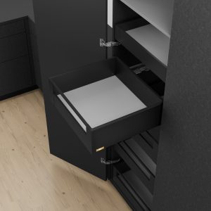 MYLEGRABOX PURE ALTO (C) EDICION ESPECIAL NEGRO CARBON CON TEXTURA 500 MM 70 KG BLUMOTION INTERNO + GUARDACUERPO